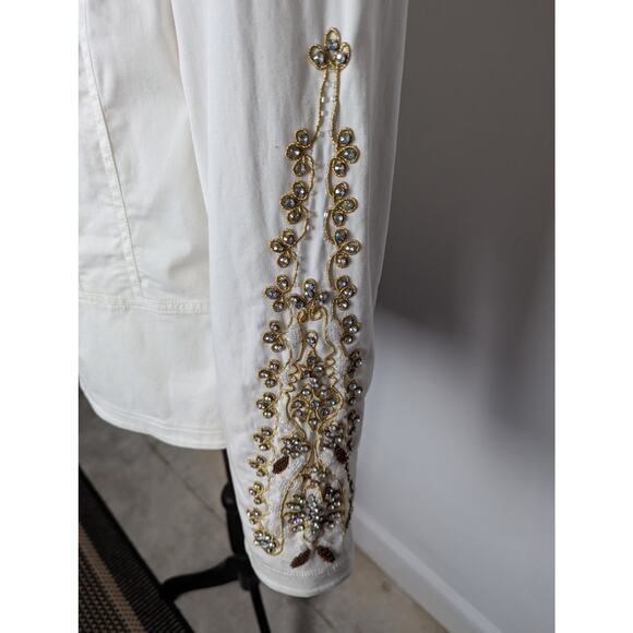 Vintage Inc Beaded Cotton Jacket XL Bust 40" Waist 35".CB 22" sleeve 23.5" - Picture 4 of 10